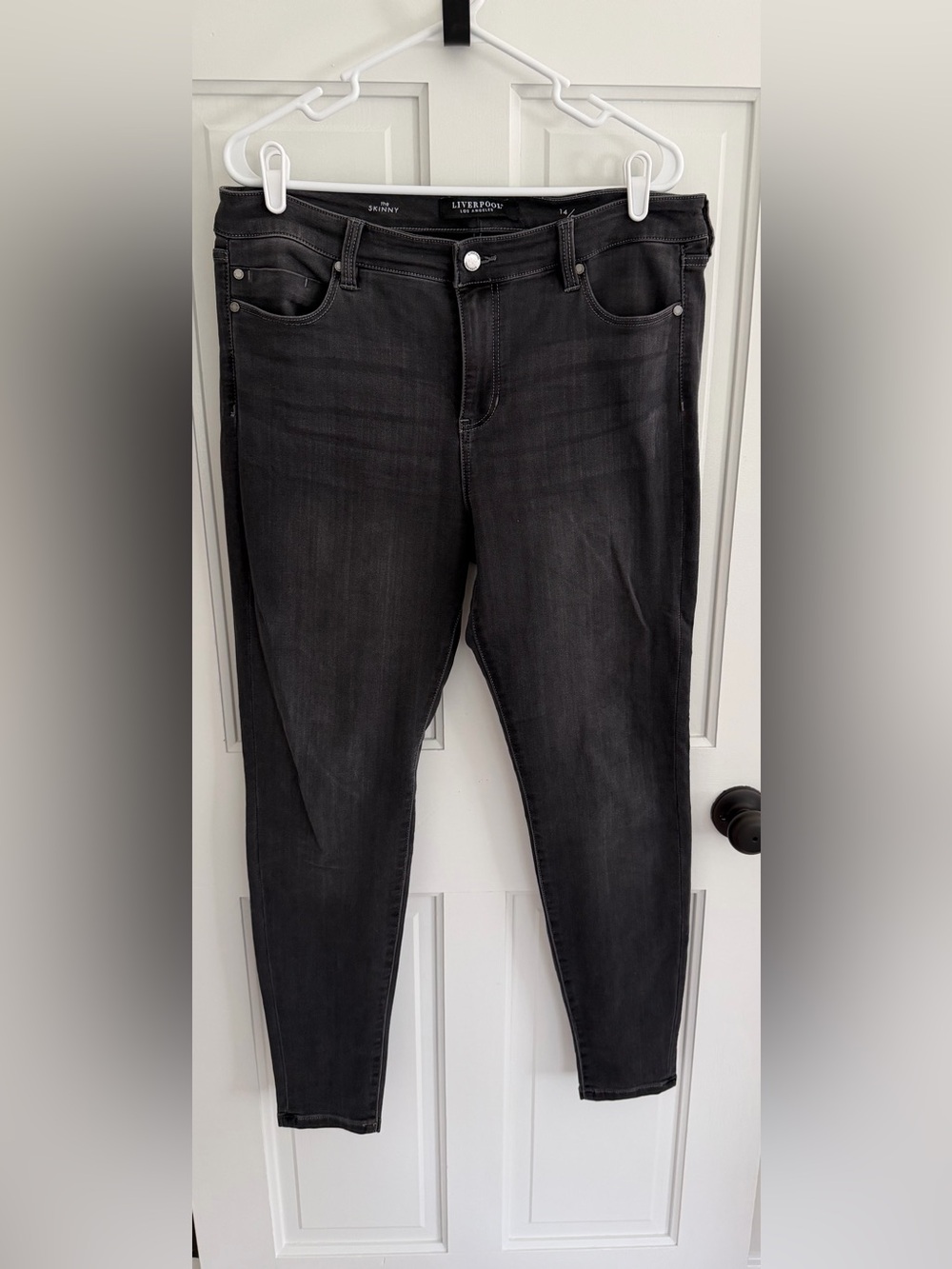 Liverpool Los Angeles The Skinny Jeans 14/32 Meteorite Wash Gray Denim